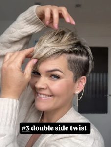 double side twist on short hair easy no heat hairstyle